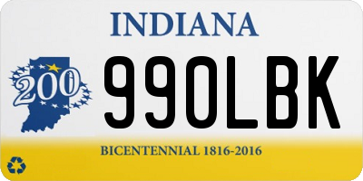 IN license plate 990LBK