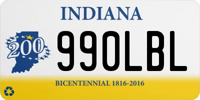 IN license plate 990LBL