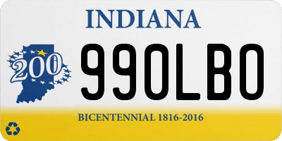 IN license plate 990LBO
