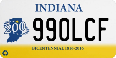 IN license plate 990LCF