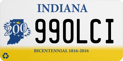 IN license plate 990LCI