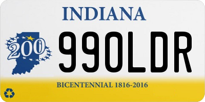 IN license plate 990LDR