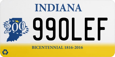 IN license plate 990LEF