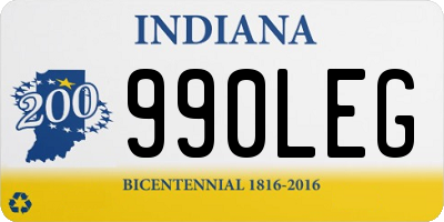 IN license plate 990LEG