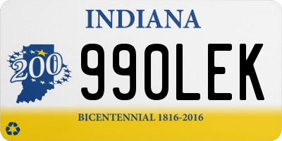 IN license plate 990LEK