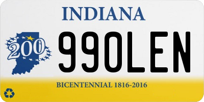 IN license plate 990LEN