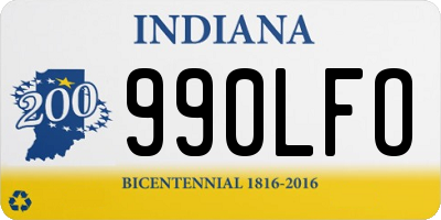 IN license plate 990LFO