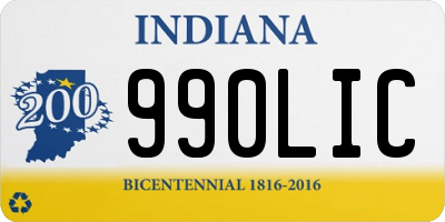 IN license plate 990LIC