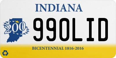 IN license plate 990LID