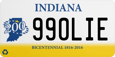 IN license plate 990LIE