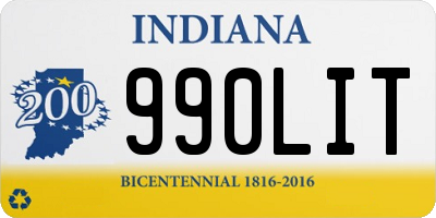 IN license plate 990LIT