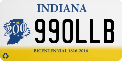 IN license plate 990LLB