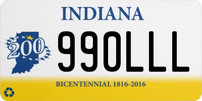 IN license plate 990LLL