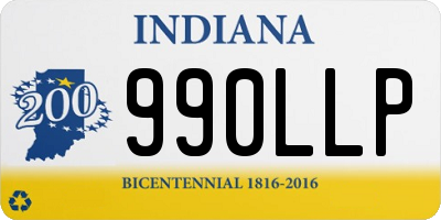 IN license plate 990LLP