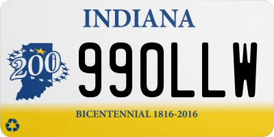 IN license plate 990LLW