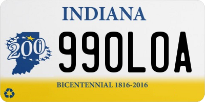 IN license plate 990LOA