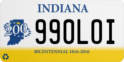 IN license plate 990LOI