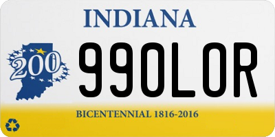 IN license plate 990LOR