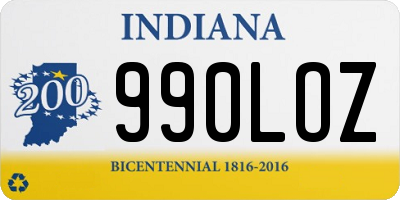 IN license plate 990LOZ