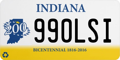 IN license plate 990LSI