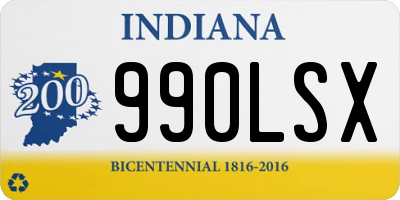 IN license plate 990LSX