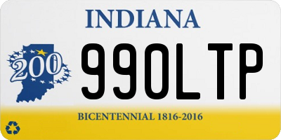 IN license plate 990LTP