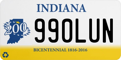 IN license plate 990LUN