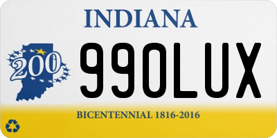 IN license plate 990LUX