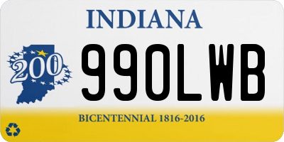 IN license plate 990LWB