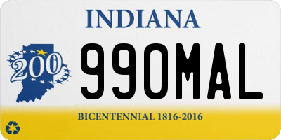 IN license plate 990MAL