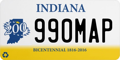 IN license plate 990MAP