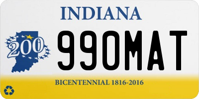 IN license plate 990MAT