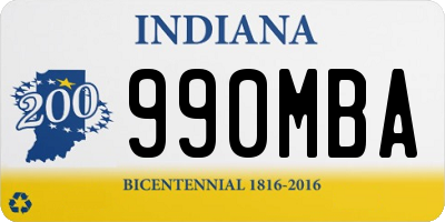 IN license plate 990MBA