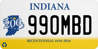 IN license plate 990MBD