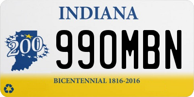 IN license plate 990MBN