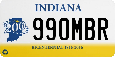 IN license plate 990MBR