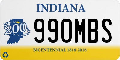 IN license plate 990MBS