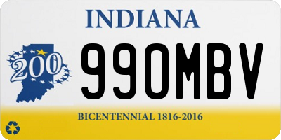 IN license plate 990MBV