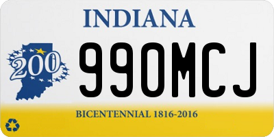 IN license plate 990MCJ