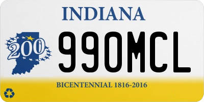 IN license plate 990MCL