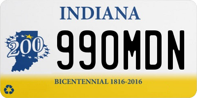 IN license plate 990MDN