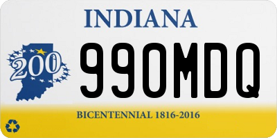 IN license plate 990MDQ