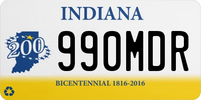 IN license plate 990MDR