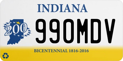 IN license plate 990MDV