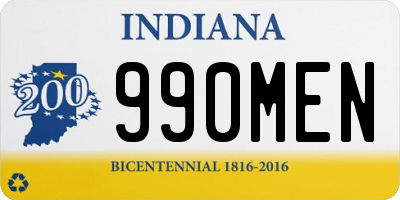 IN license plate 990MEN