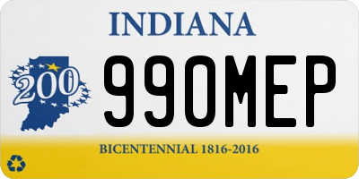 IN license plate 990MEP