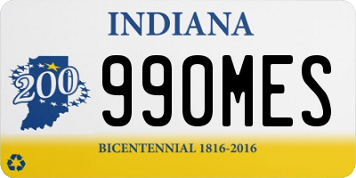 IN license plate 990MES