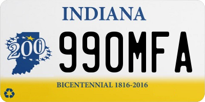 IN license plate 990MFA