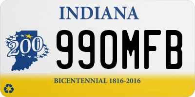 IN license plate 990MFB