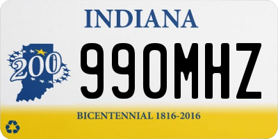 IN license plate 990MHZ